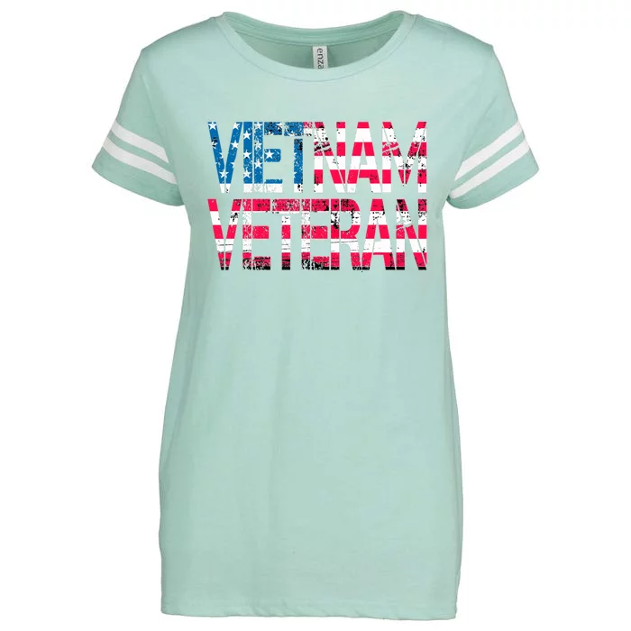 Vietnam Veteran Vintage Us Flag Vietnam Vets Gift Enza Ladies Jersey Football T-Shirt