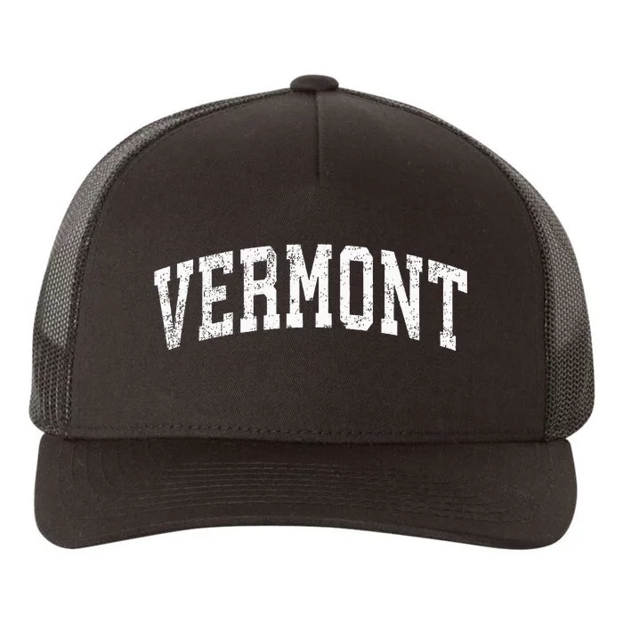 Vermont Vintage Varsity Sports Text Yupoong Adult 5-Panel Trucker Hat