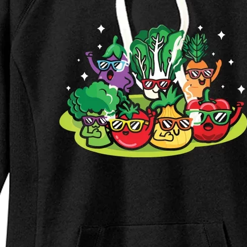 Veggie Vegetables Vegan Vegetarian Funny Veggies Sunglasses Women's Fleece Hoodie