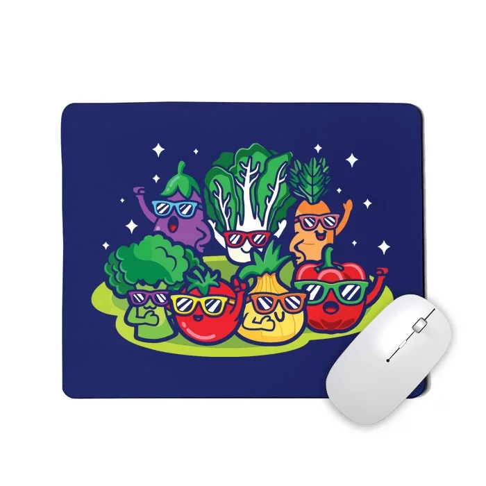 Veggie Vegetables Vegan Vegetarian Funny Veggies Sunglasses Mousepad