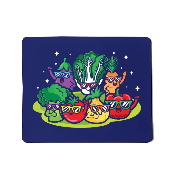 Veggie Vegetables Vegan Vegetarian Funny Veggies Sunglasses Mousepad