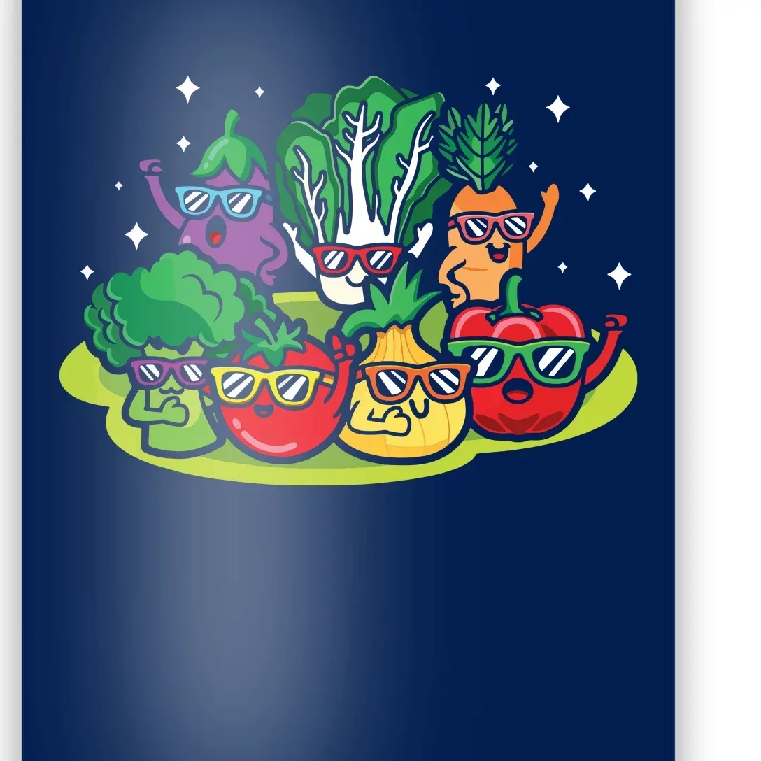 Veggie Vegetables Vegan Vegetarian Funny Veggies Sunglasses Poster