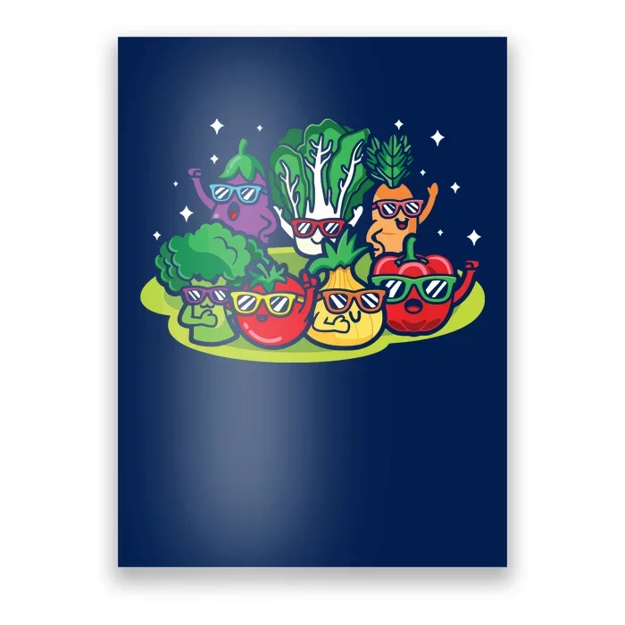 Veggie Vegetables Vegan Vegetarian Funny Veggies Sunglasses Poster