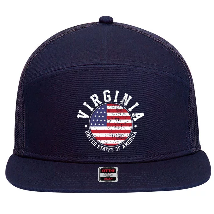 Virginia Vintage 7 Panel Mesh Trucker Snapback Hat