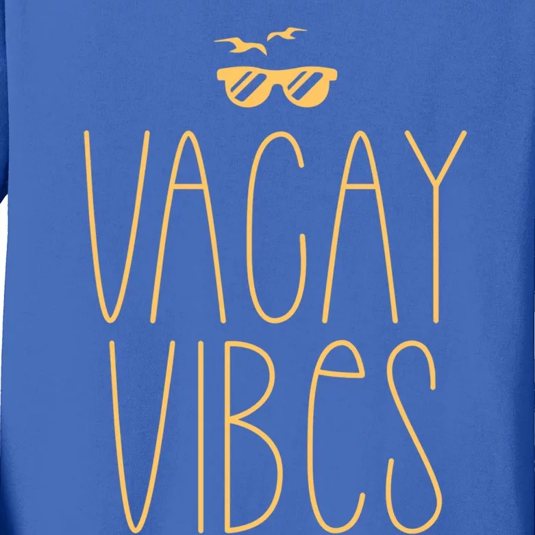 Vacay Vibe Vacationer Summer Sun Beach Vacation Holiday Gift Kids Long Sleeve Shirt