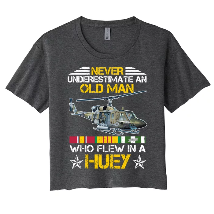 Vietnam Veteran Vet Uhfunny Gift1 Huey Helicopter Gift Women's Crop Top Tee