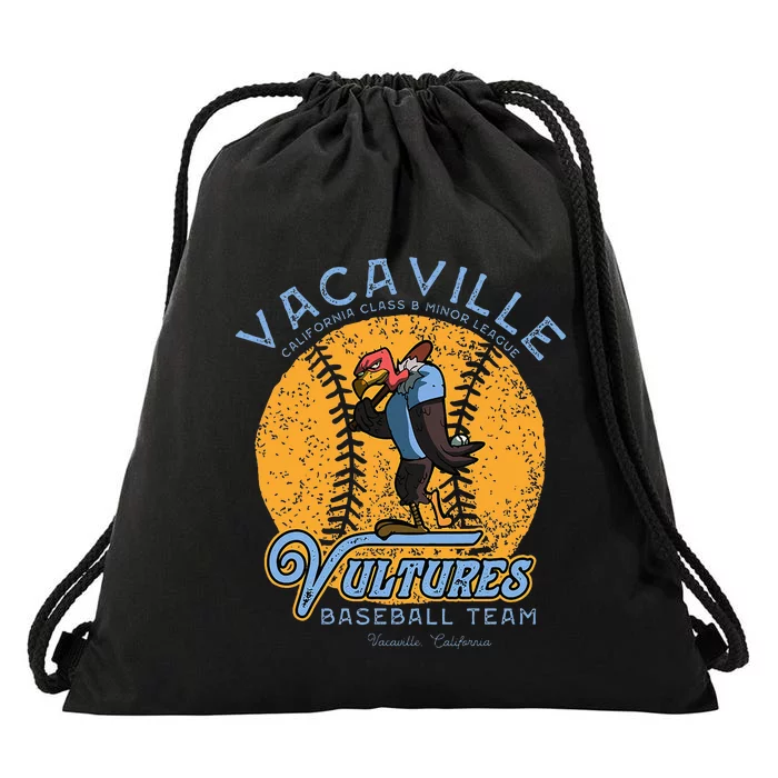 Vintage Vacaville Vultures Retro Minor League Baseball Team Drawstring Bag