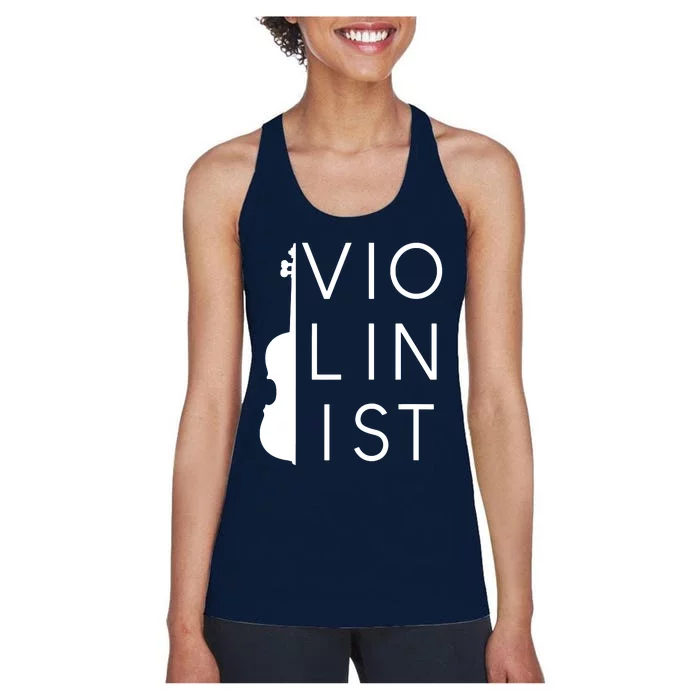 Vintage Violinist Violin String Instrument Gift Women's Racerback Tank