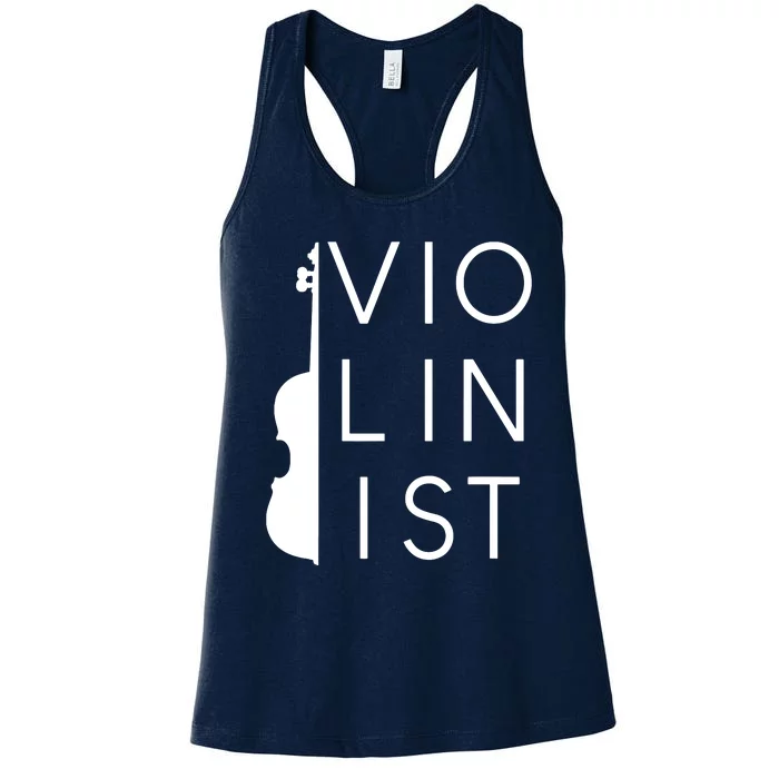 Vintage Violinist Violin String Instrument Gift Women's Racerback Tank