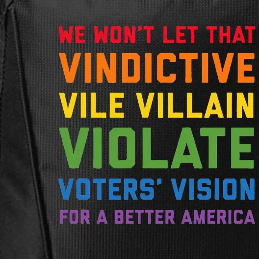 Vindictive Vile Villain Funny Alliteration Speech City Backpack