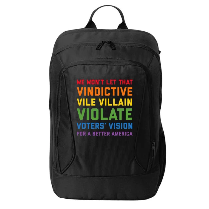 Vindictive Vile Villain Funny Alliteration Speech City Backpack