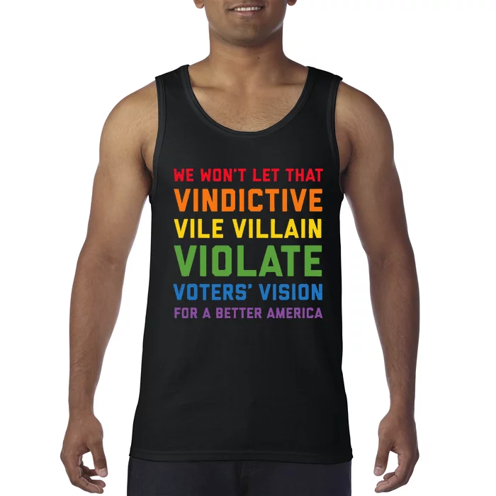 Vindictive Vile Villain Funny Alliteration Speech Tank Top