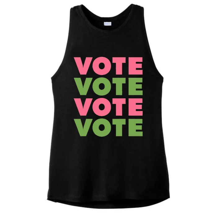 Vote Vote Vote 2021 2024 Sorority Paraphernalia Ladies Tri-Blend Wicking Tank