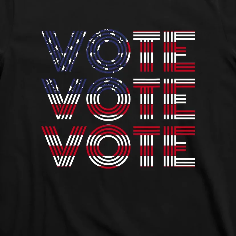 Vote Vote Vote Flag America Retro Election Simple Design T-Shirt