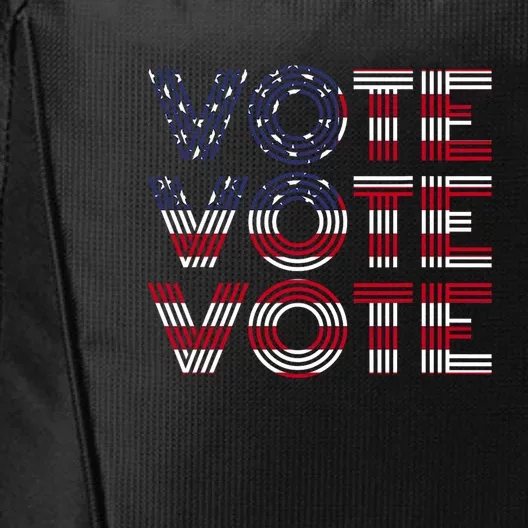 Vote Vote Vote Flag America Retro Election Simple Design City Backpack