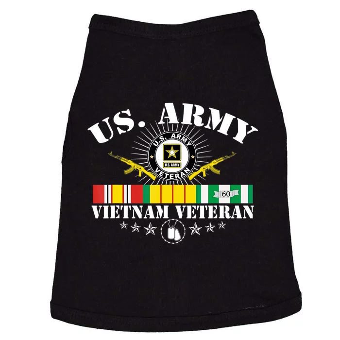 Vietnam Veteran With US Flag With Combat Boots Patriotic Doggie Tank