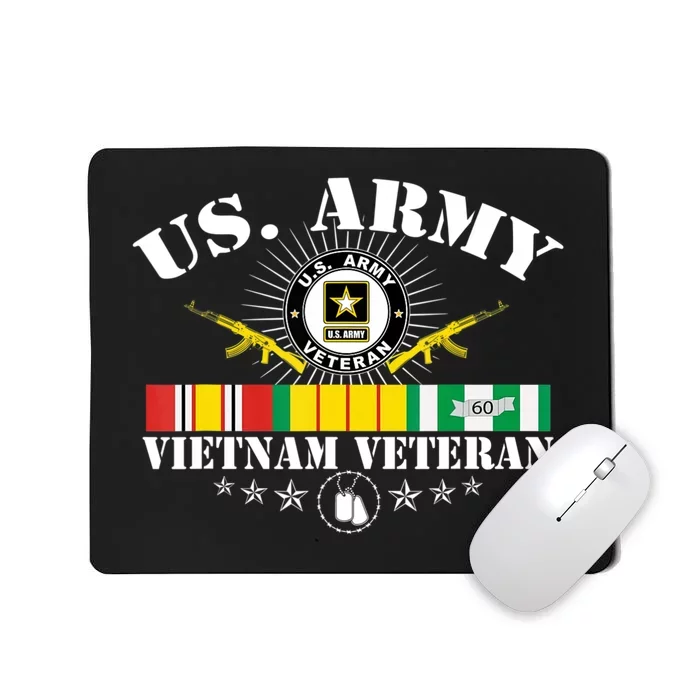 Vietnam Veteran With US Flag With Combat Boots Patriotic Mousepad