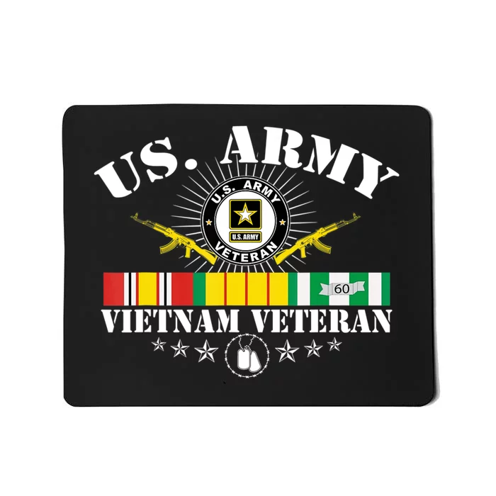 Vietnam Veteran With US Flag With Combat Boots Patriotic Mousepad