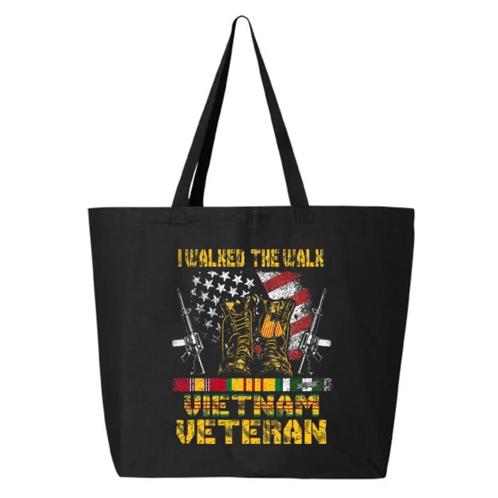 Vietnam Veteran With Us Flag With Combat Boots 25L Jumbo Tote