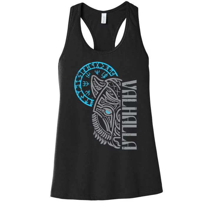 Viking Valhalla Wolf Mask Norse Mythology Women's Racerback Tank