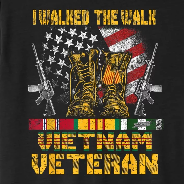 Vietnam Veteran With Us Flag With Combat Boots Patriotic ChromaSoft Performance T-Shirt