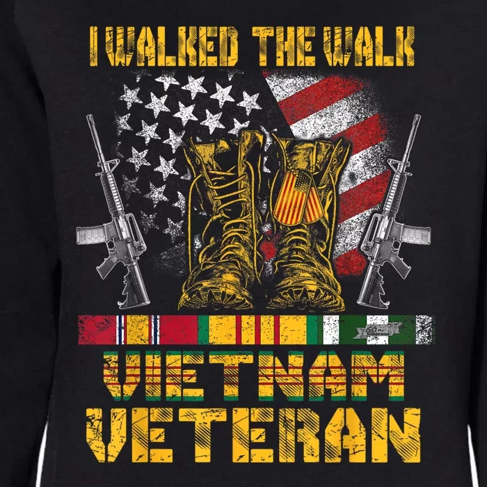 Vietnam Veteran With Us Flag With Combat Boots Patriotic Womens California Wash Sweatshirt