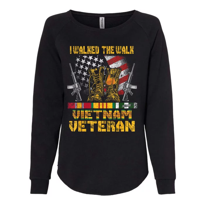 Vietnam Veteran With Us Flag With Combat Boots Patriotic Womens California Wash Sweatshirt