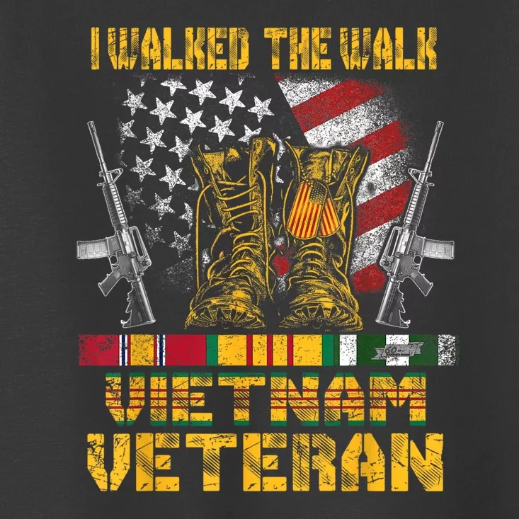 Vietnam Veteran With Us Flag With Combat Boots Patriotic Toddler T-Shirt