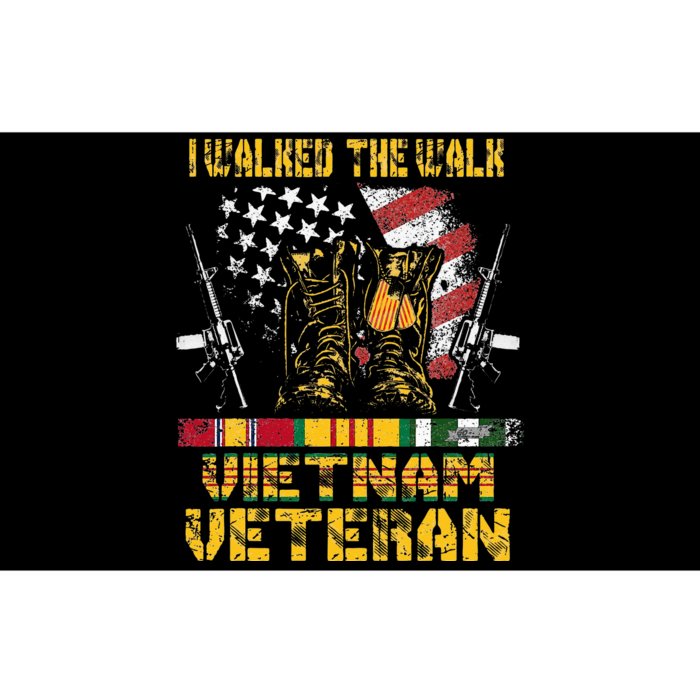 Vietnam Veteran With US Flag With Combat Boots Patriotic Bumper Sticker