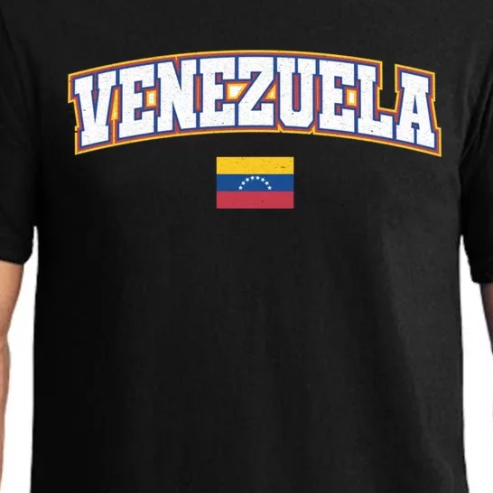 Venezuela Varsity World Flag Weathered Design Gift Pajama Set