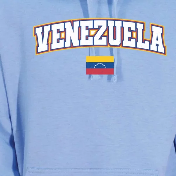 Venezuela Varsity World Flag Weathered Design Gift Unisex Surf Hoodie