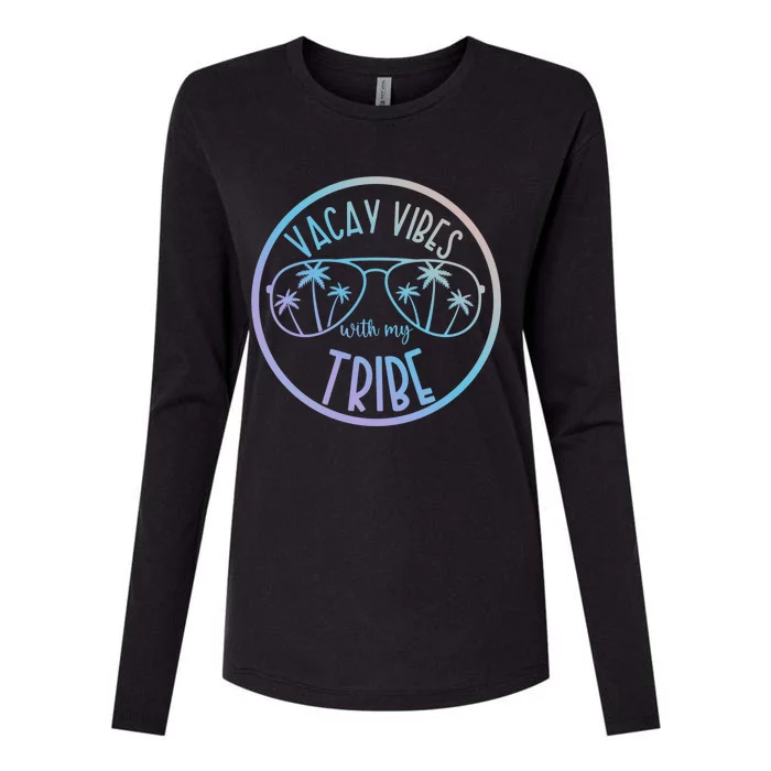 Vacay Vibes With My Tribe Hawaii Beach Vacation Gift Womens Cotton Relaxed Long Sleeve T-Shirt