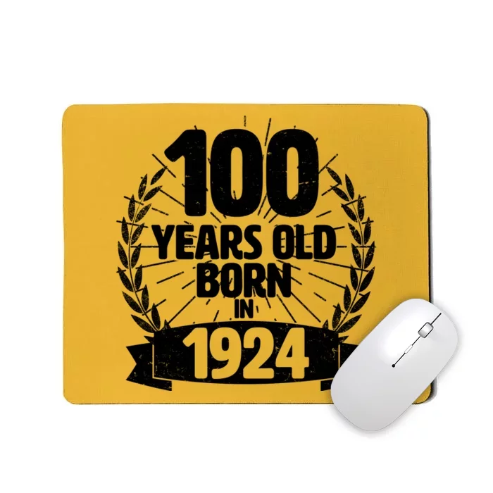 Vintage Wreath 100 Years Old Born In 1924 Birthday Mousepad