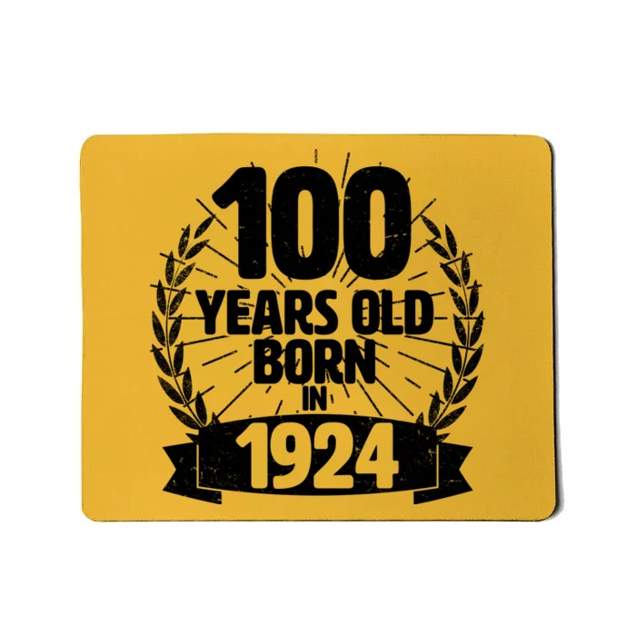 Vintage Wreath 100 Years Old Born In 1924 Birthday Mousepad