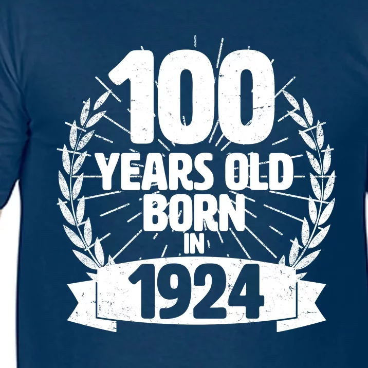 Vintage Wreath 100 Years Old Born In 1924 Birthday Comfort Colors T-Shirt