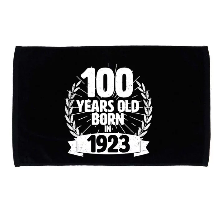 Vintage Wreath 100 Years Old Born In 1923 Birthday Microfiber Hand Towel