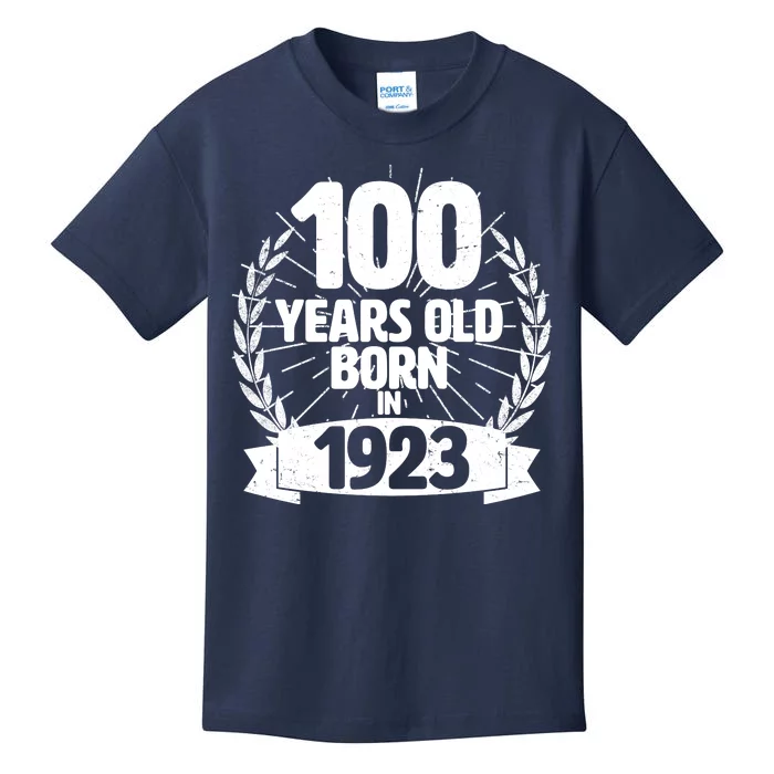 Vintage Wreath 100 Years Old Born In 1923 Birthday Kids T-Shirt