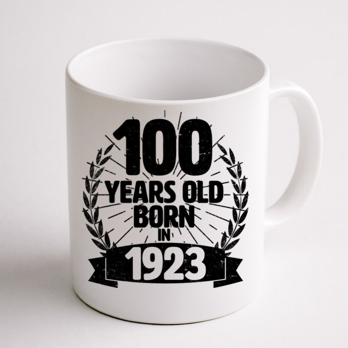 Vintage Wreath 100 Years Old Born In 1923 Birthday Front & Back Coffee Mug