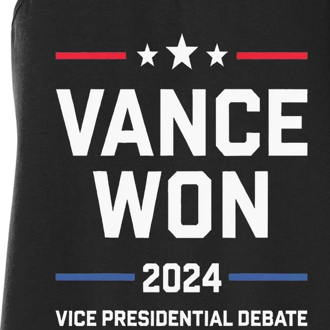 Vance Won 2024 Vice Presidential Debate Vs Tim Walz Women's Racerback Tank