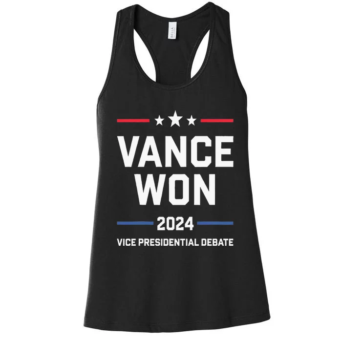 Vance Won 2024 Vice Presidential Debate Vs Tim Walz Women's Racerback Tank