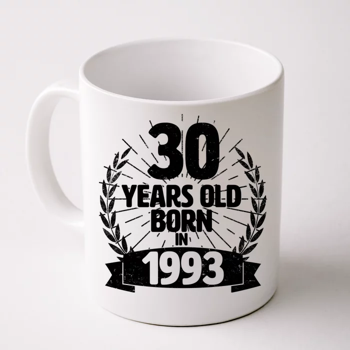 Vintage Wreath 30 Years Old Born In 1993 Birthday Front & Back Coffee Mug