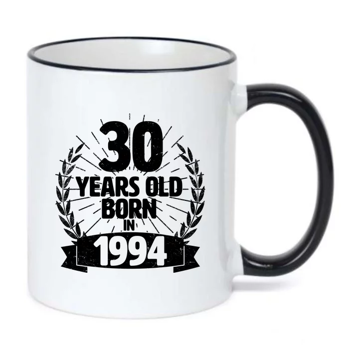 Vintage Wreath 30 Years Old Born In 1994 Birthday Black Color Changing Mug