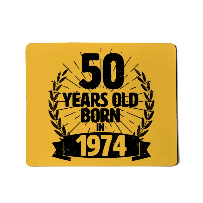 Vintage Wreath 50 Years Old Born In 1974 Birthday Mousepad