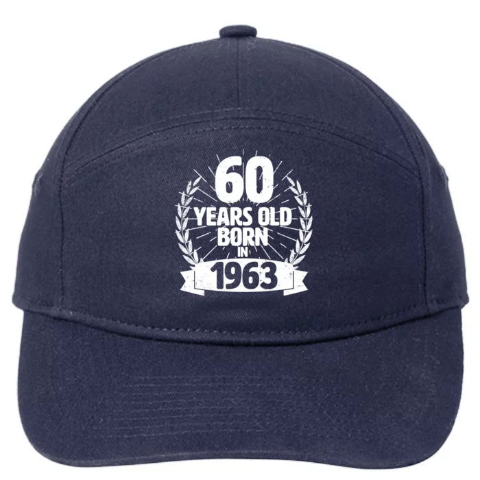 Vintage Wreath 60 Years Old Born In 1963 Birthday 7-Panel Snapback Hat