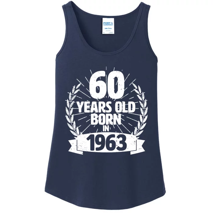 Vintage Wreath 60 Years Old Born In 1963 Birthday Ladies Essential Tank