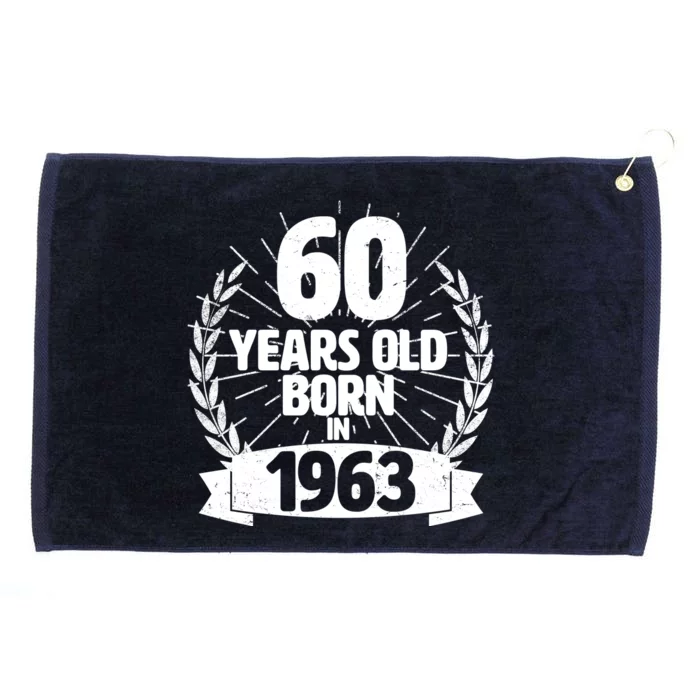 Vintage Wreath 60 Years Old Born In 1963 Birthday Grommeted Golf Towel