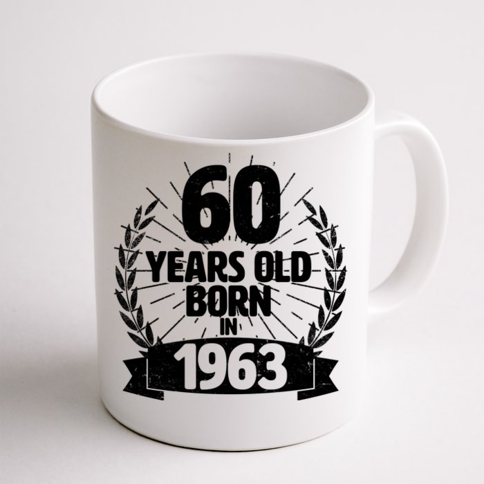 Vintage Wreath 60 Years Old Born In 1963 Birthday Front & Back Coffee Mug