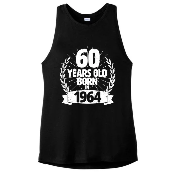 Vintage Wreath 60 Years Old Born In 1964 Birthday Ladies Tri-Blend Wicking Tank