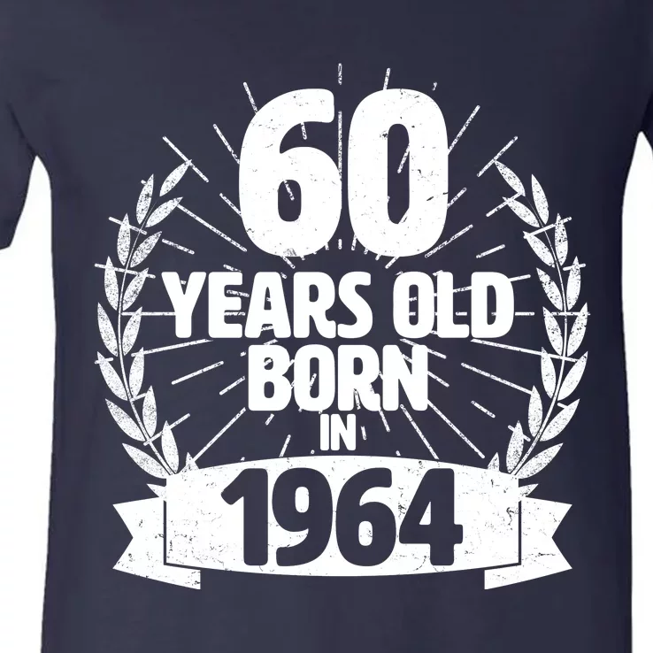 Vintage Wreath 60 Years Old Born In 1964 Birthday V-Neck T-Shirt