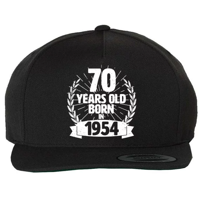 Vintage Wreath 70 Years Old Born In 1954 Birthday Wool Snapback Cap